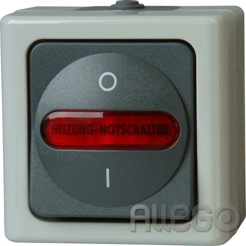 Bild: Kopp Heizungshauptschalter 562356009 AP-FR IP44 grau BLUE ELECTRICKopp Heizungsh