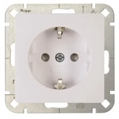 Kopp Schutzkontakt-Steckdose HK05 920602002 | Unterputz | erhöhtem Berührungsschutz | 16A 250V | arktisweiß glänzend