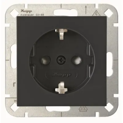 Kopp HK07 Schutzkontakt 940015008 Steckdose erhöhtem Berührungss anthrazit