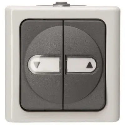 Kopp Jalousieschalter AP 561556004 | BLUE ELECTRIC | Aufputz-Feuchtraum | Umkehrsperre | IP44 | grau