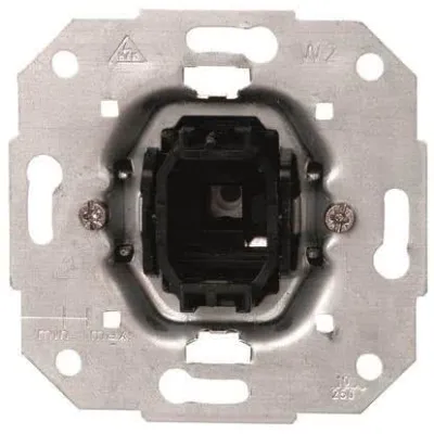 Kopp Kreuzschalter Unterputz 503700009 | Sockel ohne Abdeckung | 10AX 250V | IP20 | Aluminium | Edelstahl matt