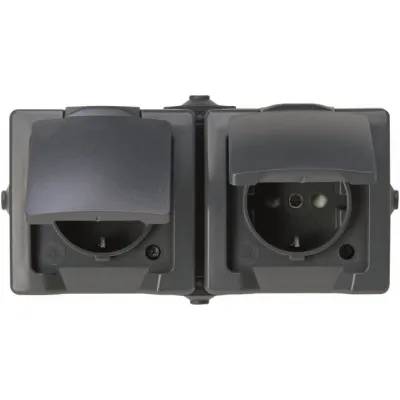 Kopp NAUTIC Waagrechte 2f 137015003 Schutzkontakt Steckdose m.erhöhtem