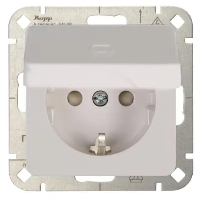 Kopp Steckdose UP 1fach BS HK02 914913005 arktisweiß mit Klappdeckel