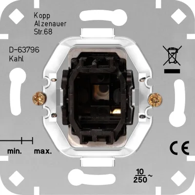 Kopp Taster-Sockel 504300008 | Unterputz Schließer | 1-fach Wippe | Edelstahl Aluminium | IP20 | ohne Abdeckung