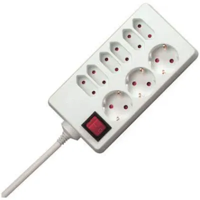 Kopp Steckdosenleiste 129802002 | 9-fach | Schalter | Kindersicherung | 1,4m Kabel | 45° gedrehte Dosen | weiß