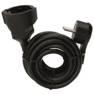 Kopp Verlängerungskabel 143605083 | Schutzkontakt Flachstecker | 3m | 3x1,5mm² | IP20 | Kindersicherung | Schwarz