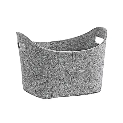 Korb oval Filz grau 31,5x19x21