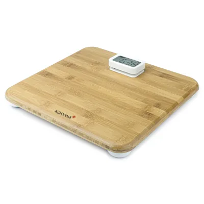 Korona Personenwaage Miriam 73161 | batterielos | Bambus | 150 kg | 100 g Teilung | 30x30 cm | digital | plastikfrei