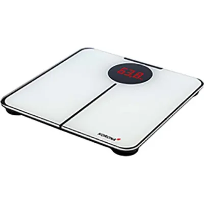 Korona Personenwaage Sabrina 75757 | digital | XXL-Anzeige rot beleuchtet | 180 kg Tragkraft | 100 g Teilung | Glas weiß