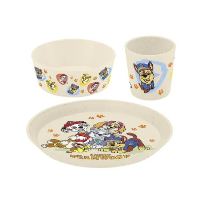 Koziol Kindergeschirr Set Paw Patrol 3-teilig | Bio-Circular | robust & leicht | spülmaschinengeeignet | sand