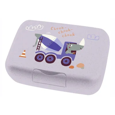 Koziol Lunchbox Trucks mit Trennschale | Brotdose Organic Bio-Circular | Spülmaschinengeeignet | 19x13,5x6,5 cm | grau