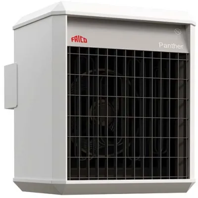 Kraemer&Kraus Heizlüfter ortsfest PNF06 6 kW | Elektroheizlüfter | 1300 m³/h | 400 V | Überhitzungsschutz | IP44 | Weiß