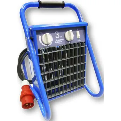 Kraemer + Kraus Industrieheizlüfter KKHL 93 | 9 kW 400 V | mobiler Elektro-Heizer | Thermostat | Stahlblech blau