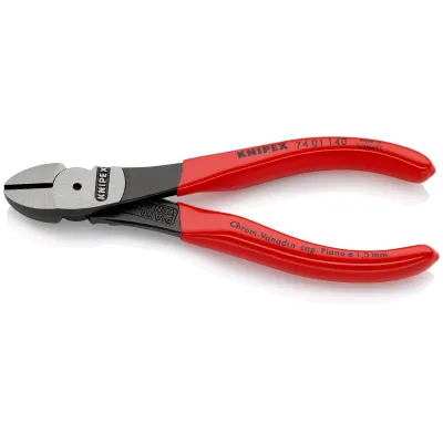 KNIPEX Kraft-Seitenschneider 74 01 140 | 140mm | gehärtete Präzisionsschneiden | für harten Draht | Kunststoff-Griff