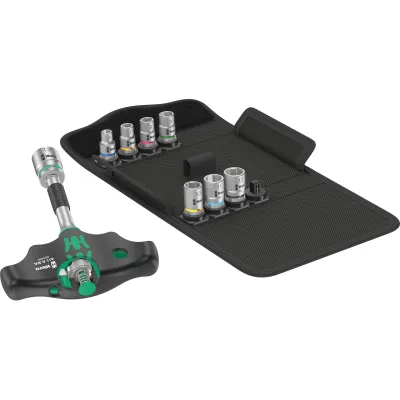 Wera Steckschlüsselsatz Kraftform Kompakt 400 RA Set 2 | 9-tlg | 1/4" Antrieb | Ratschenfunktion | Textilbox