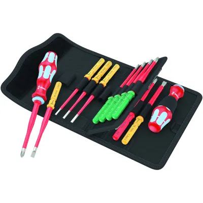 Wera Schraubendreherset Kraftform Kompakt VDE Stainless 17-tlg 1000V | extra slim | Tasche | PH PZ TX Schlitz