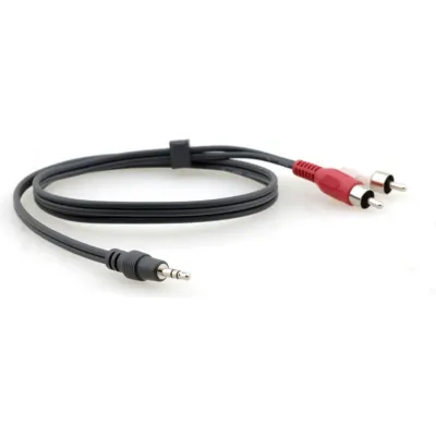 Kramer Adapterkabel C-A35F/2RAM-1 | 3,5mm Klinke auf 2x Cinch Audio | 0,3m | Stereo | vergossene Stecker | Rot/Weiß