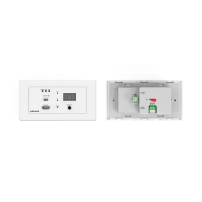 Kramer Wandplatten-AVoIP-Encoder WP-SW2-EN7/EU(W)-80 | 4K60 Video Streaming | HDMI & USB-C | PoE | Weiß