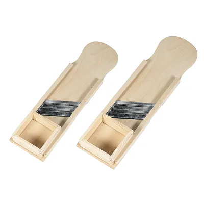 Schmitt und Sohn Krauthobel 3 Klingen | Edelstahl rostfrei | Buchenholz | 55,5x18,5 cm | Schubkasten | holzfarben