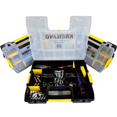 Kreiling Montagekoffer KR Premium Quick Mount | Kompressions-Set für F-Stecker | Zange & Zubehör | Schwarz/Gelb