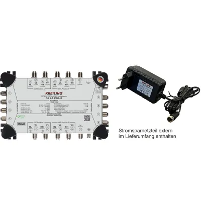 Kreiling Multischalter KR 9-8 MSK-III | 9 Eingänge | 8 Ausgänge | kaskadierbar | externes Netzteil | aktiv terrestrisch