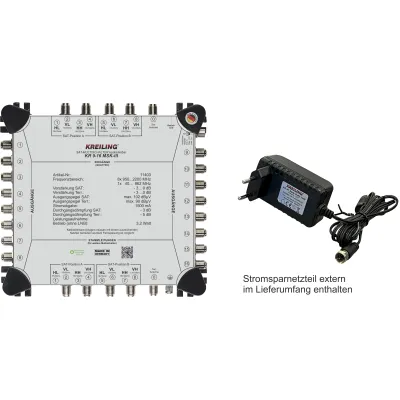 Kreiling Multischalter KR 9-16 MSK-III | 16 Teilnehmer | 9 Eingänge | kaskadierbar | externes Netzteil | Made in Germany