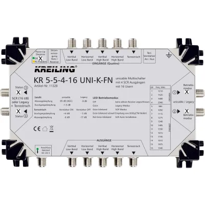 Kreiling Unicable Multischalter KR 5-5-4-16 UNI-K-FN | 5 Eingänge | 4 SCR-Ausgänge | kaskadierbar | ohne Netzteil