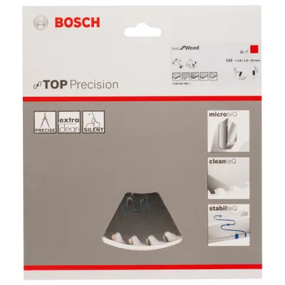 Bosch Kreissägeblatt 2608642386 Best for Wood | 165x20 mm | 32 Zähne | HM Carbide | ATB | Schnittbreite 1,8 mm