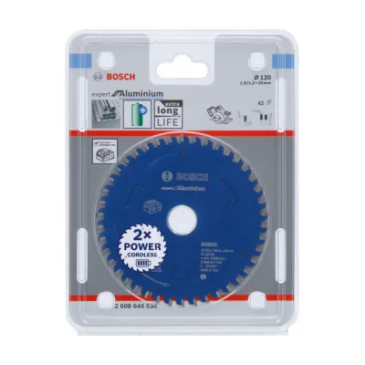 Bosch Kreissägeblatt 2608644534 | Expert for Aluminium | Ø120 mm | 20 mm Bohrung | 42 Zähne | MicroteQ