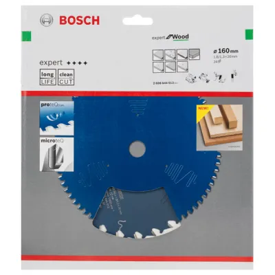 Bosch Kreissägeblatt 2608644013 Expert for Wood | 160 mm x 20 mm | 24 Zähne | 1,8 mm Schnittbreite | HM | Handkreissäge