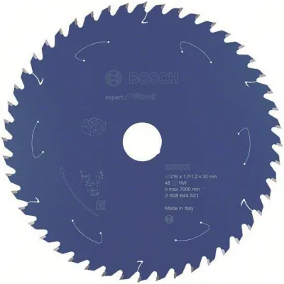 Bosch Kreissägeblatt 2608644521 | Expert for Wood | Ø216 mm x 30 mm | 48 Zähne | Carbide | für Akku-Kreissägen | Holz