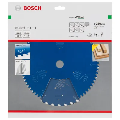 Bosch Kreissägeblatt 2608644062 | Expert for Wood | 230 mm Ø | 30 mm Bohrung | 36 Zähne | 2,8 mm Schnittbreite | Holz
