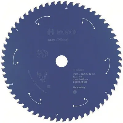 Bosch Kreissägeblatt 2608644528 | Expert for Wood | Ø 305 mm | 60 Zähne | 30 mm Bohrung | Carbide | für Akku-Kappsägen