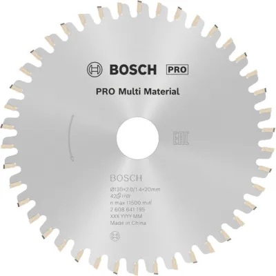 Bosch Kreissägeblatt 2608641195 | Multi Material | Ø 130 mm | 42 Zähne | 20 mm Bohrung | für Holz, Metall, Kunststoff