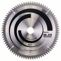 Kreissägeblatt Multi Material, Ø 260mm, 80Z (Bohrung 30mm, für Kapp- & Gehrungss