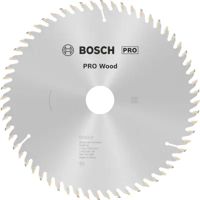 Bosch Kreissägeblatt 2608641190 | PRO Wood | 210 x 30 mm | 60 Zähne | Handkreissäge | Holz | Schnittbreite 2,8 mm