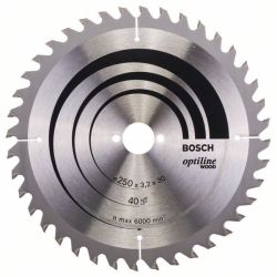 Kreissägeblatt Optiline Wood, Ø 250mm, 40Z (Bohrung 30mm, für Tischkreissägen)