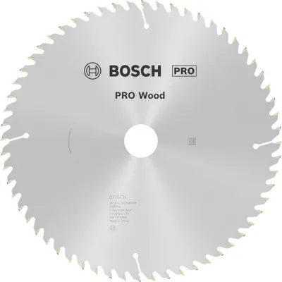 Bosch Kreissägeblatt 2608640729 | PRO Wood | 250 x 3,2 x 30 mm | 60 Zähne | Hartmetall | für Holz | Silber