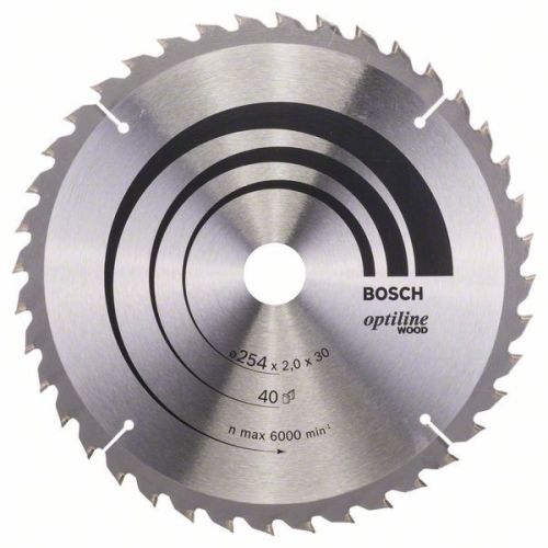 Bild: Kreissägeblatt Optiline Wood, Ø 254mm, 40Z (Bohrung 30mm, für Kapp- & Gehrungssä