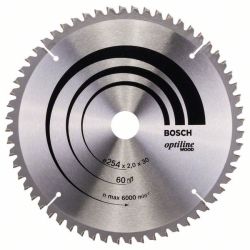 Kreissägeblatt Optiline Wood, Ø 254mm, 60Z (Bohrung 30mm, für Kapp- & Gehrungssä
