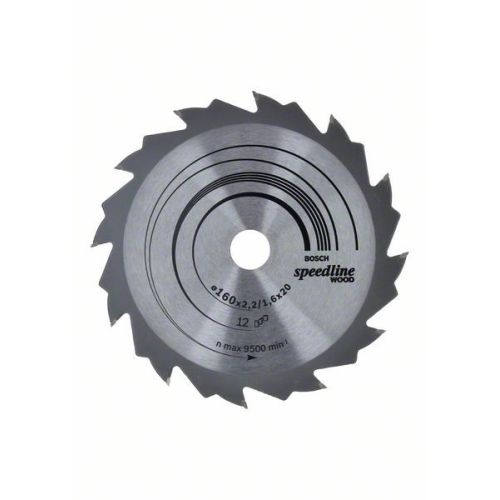 Bild: Kreissägeblatt Speedline Wood, Ø 160mm, 12Z (Bohrung 20mm, für Handkreissägen)