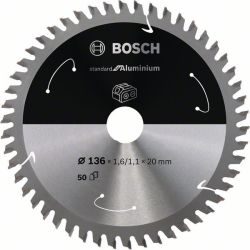 Kreissägeblatt Standard for Aluminium, Ø 136mm, 50Z (Bohrung 20mm, für Akku-Hand
