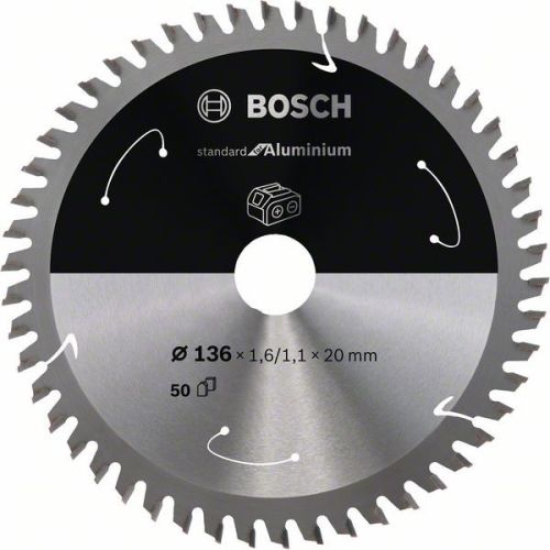 Bild: Kreissägeblatt Standard for Aluminium, Ø 136mm, 50Z (Bohrung 20mm, für Akku-Hand