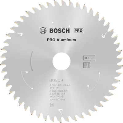 Kreissägeblatt Standard for Aluminium, Ø 136mm, 50Z (Bohrung 20mm, für Akku-Hand