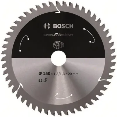 Bosch Kreissägeblatt 2608837756 | Aluminium sägen | Ø150 mm | 20 mm Bohrung | 52 Zähne | Carbide | Akku-Handkreissäge