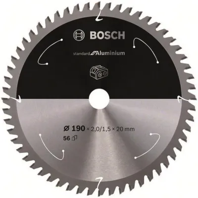 Bosch Kreissägeblatt 2608837770 | Aluminium Sägeblatt 190 mm x 20 mm | 56 Zähne | für Akku-Kappsägen