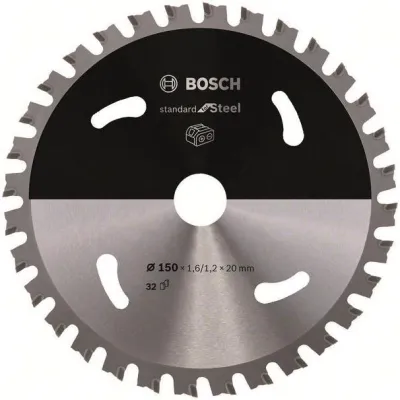 Bosch Kreissägeblatt 150 mm | 20 mm Bohrung | 32 Zähne | Stahl | Carbide | Akku-Handkreissägen