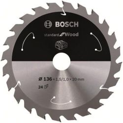 Kreissägeblatt Standard for Wood, Ø 136mm, 24Z (Bohrung 20mm, für Akku-Handkreis