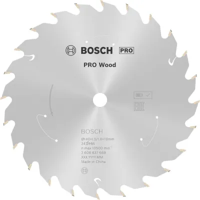 Bosch Kreissägeblatt 2608837669 | Ø 140 mm | 24 Zähne | 10 mm Bohrung | Akku-Handkreissäge | Holz | Hartmetall