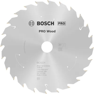 Kreissägeblatt Standard for Wood, Ø 165mm, 24Z (Bohrung 20mm, für Akku-Handkreis